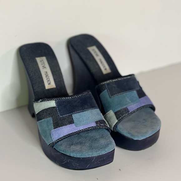 Steve Madden - vintage Y2K, Steve Madden wedge heels… Denim patchwork - Picture 3 of 3